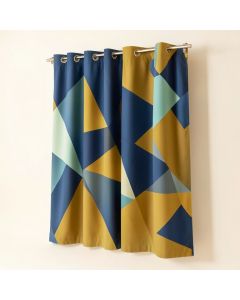 Abstract Geometry Bicolored Random Altered Geometric Elements Contemporary Arrangement Kitchen Curtain (synthetic illustration; no displayed measurements)