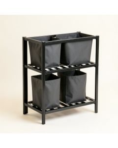 Aspen Dell Laundry Sorting Station With Plain Removable Bags - Black (synthetic illustration; no displayed measurements)