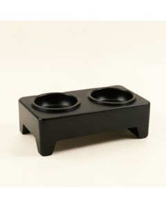 Hill Falls Pet Feeding Stand With Two Plain Empty Bowls - Black (synthetic illustration; no displayed measurements)