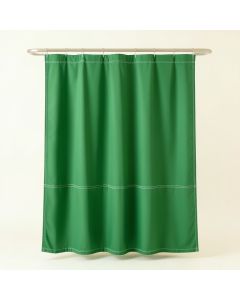 Linden Bridge Shower Curtain Hanging Flat From A Plain Rod - Green (synthetic illustration; no displayed measurements)