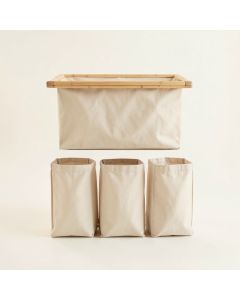 Fern Bluff Laundry Sorting Station With Plain Removable Bags - Beige (synthetic illustration; no displayed measurements)