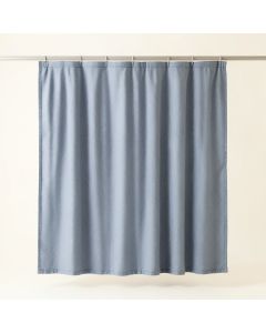 Ash Canyon Shower Curtain Hanging Flat From A Plain Rod - Blue (synthetic illustration; no displayed measurements)