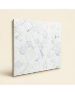 Carrara 2 '' X 2 '' Marble Honeycomb Mosaic Wall & Floor Tile (synthetic illustration; no displayed measurements)