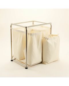 Glen Bend Laundry Sorting Station With Plain Removable Bags - Ivory (synthetic illustration; no displayed measurements)