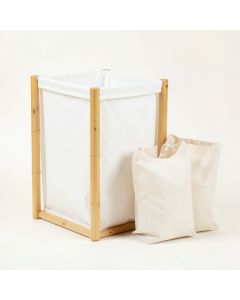 Stone Crossing Laundry Sorting Station With Plain Removable Bags - White (synthetic illustration; no displayed measurements)