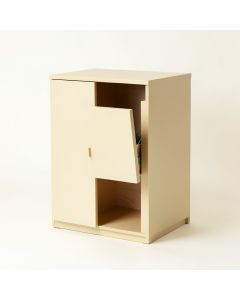Shore Crest Freestanding Pull-Out Hamper Cabinet - Beige (synthetic illustration; no displayed measurements)