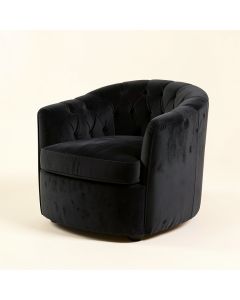 Madeleine 32 '' Wide Tufted Velvet Barrel Chair (synthetic illustration; no displayed measurements)