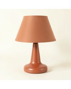 Aspen Brook Table Lamp With A Plain Fabric Shade - Terracotta (synthetic illustration; no displayed measurements)