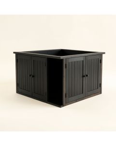 Birch Crest Empty Furniture-Style Litter Enclosure - Black (synthetic illustration; no displayed measurements)