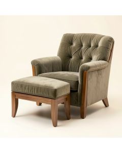 Melo 29.52 '' Wide Tufted Lounge Chair And Ottoman (synthetic illustration; no displayed measurements)