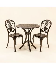 3 Piece Patio Bistro Table Set Outdoor Furniture Antique Aluminium Chair Bistro (synthetic illustration; no displayed measurements)