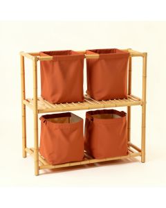 River Bluff Laundry Sorting Station With Plain Removable Bags - Terracotta (synthetic illustration; no displayed measurements)