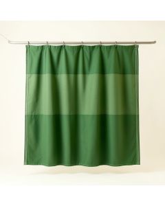 Juniper Canyon Shower Curtain Hanging Flat From A Plain Rod - Green (synthetic illustration; no displayed measurements)