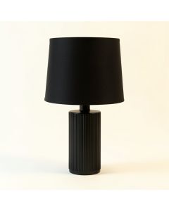 Dune Crossing Table Lamp With A Plain Fabric Shade - Black (synthetic illustration; no displayed measurements)