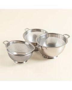 Home Basics Ultra Fine Mesh Stainless Steel Strainer Set , Silver (synthetic illustration; no displayed measurements)