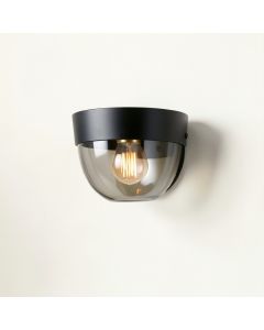 Ash Crest Wall Sconce Mounted On A Plain Wall - Black (synthetic illustration; no displayed measurements)