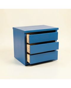 Maple Brook Small-Parts Storage Drawer Cabinet - Blue (synthetic illustration; no displayed measurements)