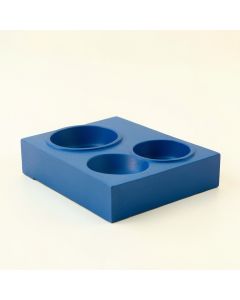 Sage Brook Pet Feeding Stand With Two Plain Empty Bowls - Blue (synthetic illustration; no displayed measurements)