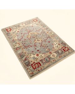 Villegas Oriental Machine Made Power Loom Wool/Polyester Beige/Gray/Red Area Rug (synthetic illustration; no displayed measurements)