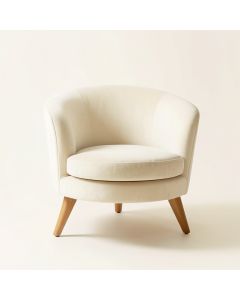 Hazel Branch Upholstered Armchair - Ivory (synthetic illustration; no displayed measurements)