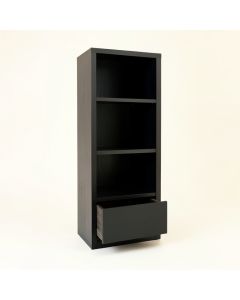 Reed Crest Narrow Cubby Tower - Black (synthetic illustration; no displayed measurements)