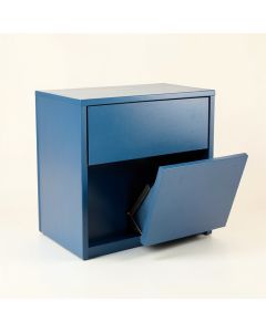 Elm Brook Freestanding Pull-Out Hamper Cabinet - Blue (synthetic illustration; no displayed measurements)