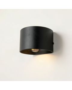 Ash Bluff Wall Sconce Mounted On A Plain Wall - Black (synthetic illustration; no displayed measurements)
