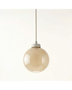 Reed Crest Pendant Light Suspended From One Plain Cable - Beige (synthetic illustration; no displayed measurements)