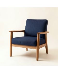 Bay Dale Upholstered Armchair - Navy (synthetic illustration; no displayed measurements)