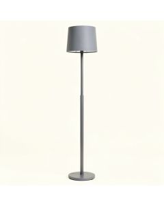 Flint Brook Floor Lamp With A Plain Fabric Shade - Gray (synthetic illustration; no displayed measurements)