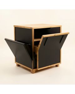 Willow Bluff Freestanding Pull-Out Hamper Cabinet - Black (synthetic illustration; no displayed measurements)