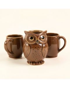 Bamard Owl 4 Piece Coffee Mug Set (synthetic illustration; no displayed measurements)