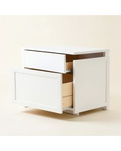 Slate Canyon Freestanding Pull-Out Hamper Cabinet - White (synthetic illustration; no displayed measurements)