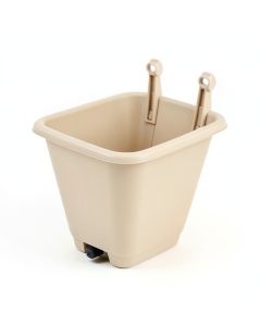 Harbor Bridge Empty Railing Planter With Integral Brackets - Beige (synthetic illustration; no displayed measurements)