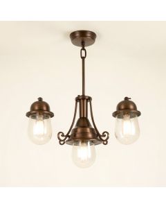 Charleston Bronze 3 -Bulb 16.5 '' H Outdoor Chandelier (synthetic illustration; no displayed measurements)