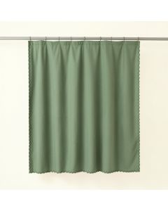 Laurel Dale Shower Curtain Hanging Flat From A Plain Rod - Green (synthetic illustration; no displayed measurements)