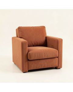 Elm Bridge Upholstered Armchair - Terracotta (synthetic illustration; no displayed measurements)