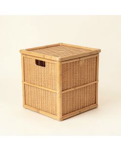 Bamboo Double Laundry Hamper (synthetic illustration; no displayed measurements)