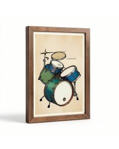 Multi-Color Drums On Music Sheet # 2 - Graphic Art Print (synthetic illustration; no displayed measurements)