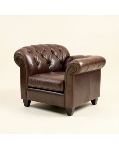 Dann 29 '' Wide Tufted Top Grain Leather Armchair (synthetic illustration; no displayed measurements)
