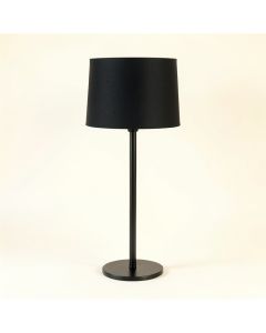 Rowan Arc Floor Lamp With A Plain Fabric Shade - Black (synthetic illustration; no displayed measurements)