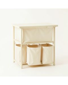 Laurel Bluff Laundry Sorting Station With Plain Removable Bags - Cream (synthetic illustration; no displayed measurements)