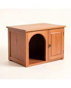 Birch Arc Empty Furniture-Style Litter Enclosure (synthetic illustration; no displayed measurements)