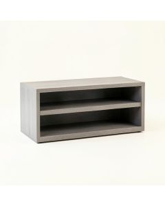 Vale Arc Low Bookcase - Gray (synthetic illustration; no displayed measurements)