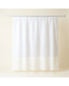 Linden Arc Shower Curtain Hanging Flat From A Plain Rod (synthetic illustration; no displayed measurements)