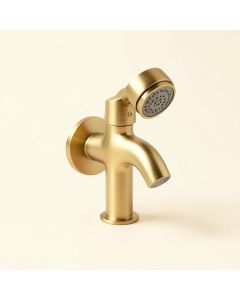 Floor Mounted Freestanding Tub Faucet With Handshower (synthetic illustration; no displayed measurements)