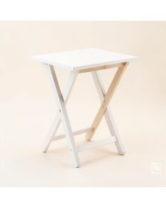 Field Bluff Compact Balcony Table - White (synthetic illustration; no displayed measurements)