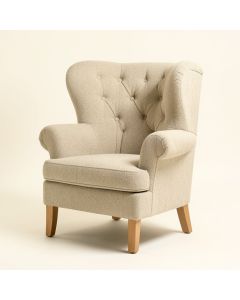 Schwartz 27 '' Wide Tufted Polyester Wingback Chair (synthetic illustration; no displayed measurements)