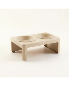 Moss Dale Pet Feeding Stand With Two Plain Empty Bowls - Beige (synthetic illustration; no displayed measurements)