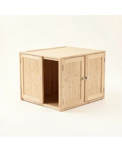 Fern Falls Empty Furniture-Style Litter Enclosure - Beige (synthetic illustration; no displayed measurements)
